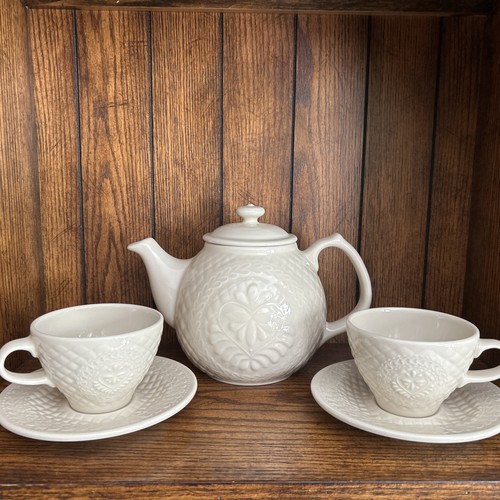 Longaberger ivory tea set - longaberger,